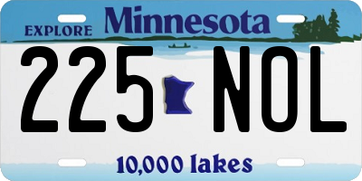 MN license plate 225NOL