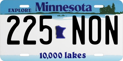 MN license plate 225NON
