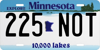 MN license plate 225NOT