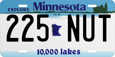 MN license plate 225NUT