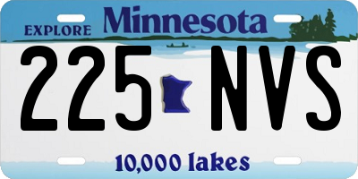 MN license plate 225NVS