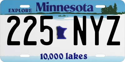 MN license plate 225NYZ