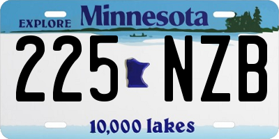 MN license plate 225NZB