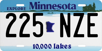 MN license plate 225NZE
