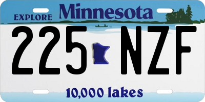 MN license plate 225NZF