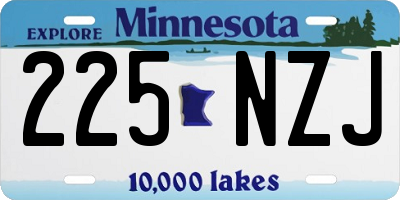MN license plate 225NZJ