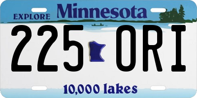 MN license plate 225ORI