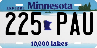 MN license plate 225PAU