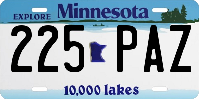 MN license plate 225PAZ
