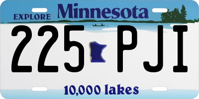 MN license plate 225PJI