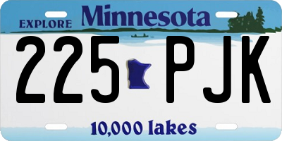 MN license plate 225PJK