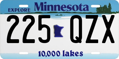 MN license plate 225QZX