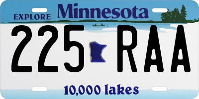 MN license plate 225RAA