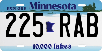 MN license plate 225RAB