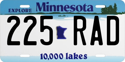 MN license plate 225RAD