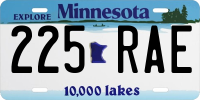 MN license plate 225RAE