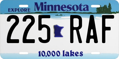 MN license plate 225RAF