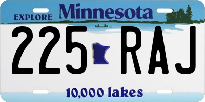 MN license plate 225RAJ