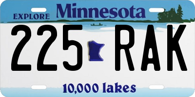 MN license plate 225RAK