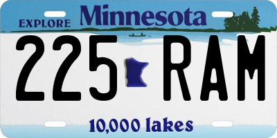 MN license plate 225RAM