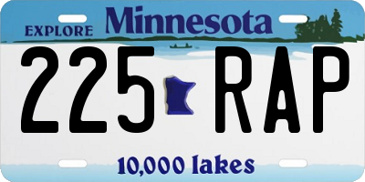 MN license plate 225RAP