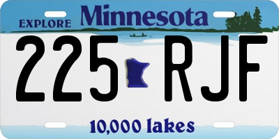 MN license plate 225RJF
