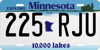 MN license plate 225RJU