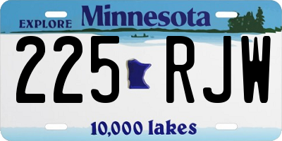 MN license plate 225RJW