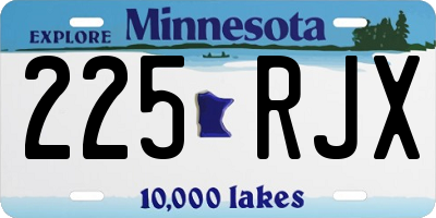 MN license plate 225RJX
