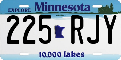MN license plate 225RJY