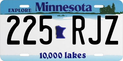MN license plate 225RJZ