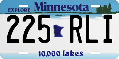 MN license plate 225RLI