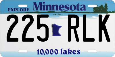 MN license plate 225RLK