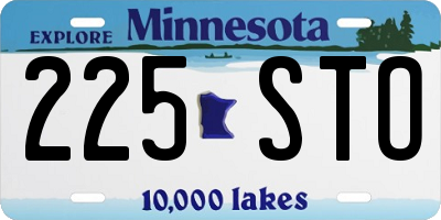 MN license plate 225STO
