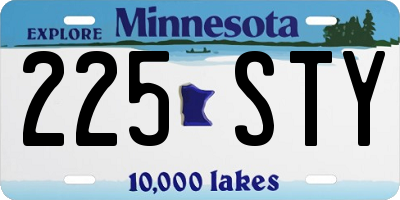 MN license plate 225STY