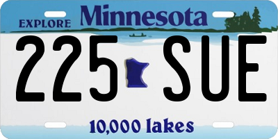 MN license plate 225SUE