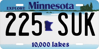 MN license plate 225SUK