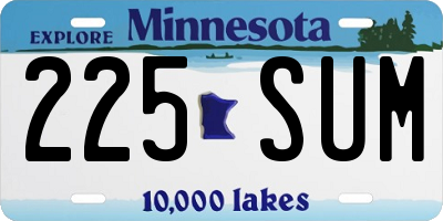 MN license plate 225SUM