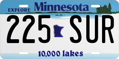 MN license plate 225SUR