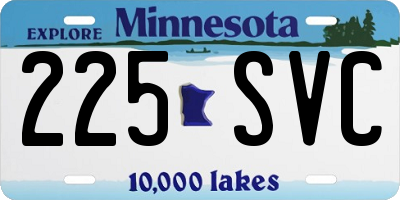 MN license plate 225SVC