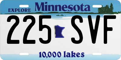 MN license plate 225SVF