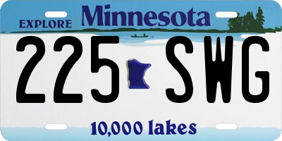 MN license plate 225SWG