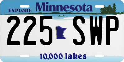 MN license plate 225SWP