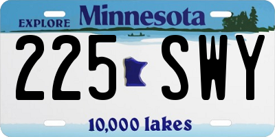 MN license plate 225SWY