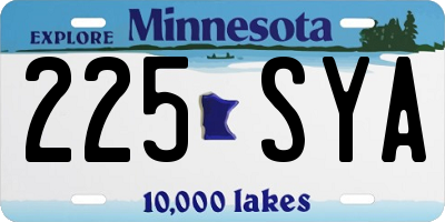 MN license plate 225SYA