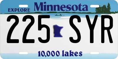 MN license plate 225SYR