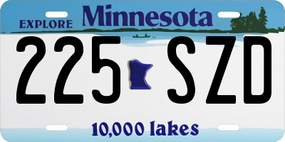 MN license plate 225SZD