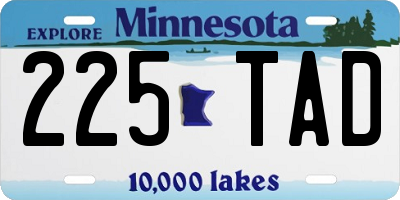 MN license plate 225TAD