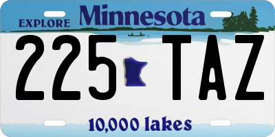 MN license plate 225TAZ
