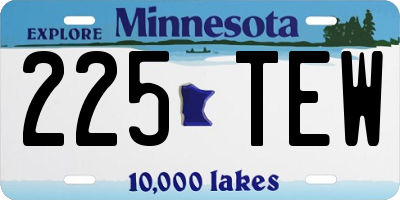 MN license plate 225TEW